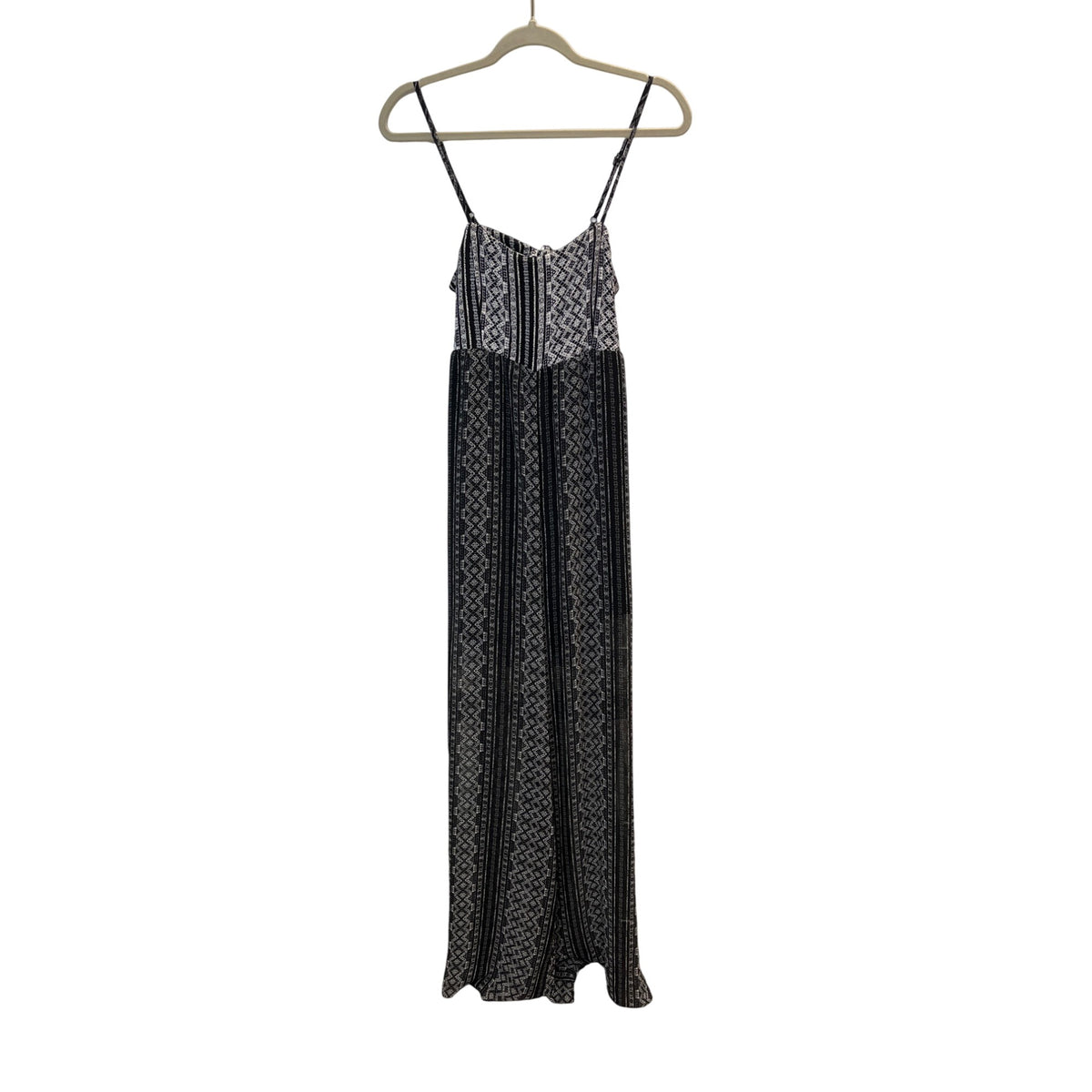BCBGeneration Womens Black & White Printed Maxi jumpsuit Sz S - New
