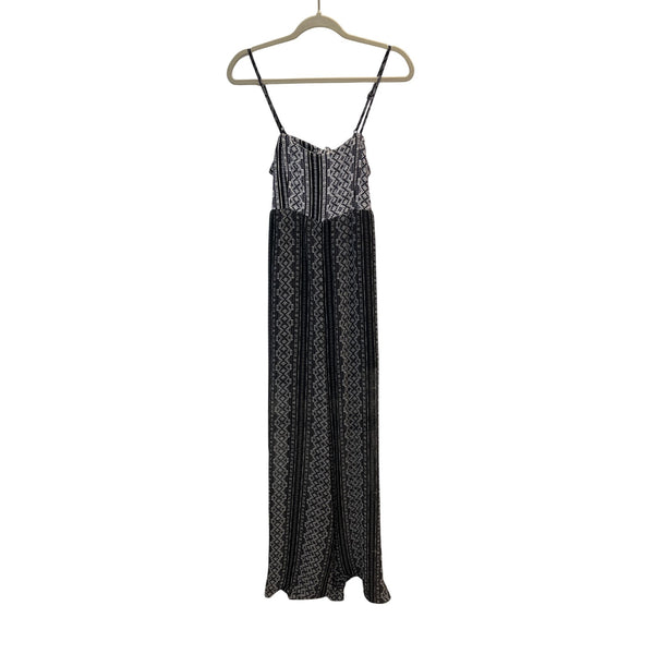 BCBGeneration Womens Black & White Printed Maxi jumpsuit Sz S - New