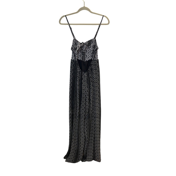 BCBGeneration Womens Black & White Printed Maxi jumpsuit Sz S - New