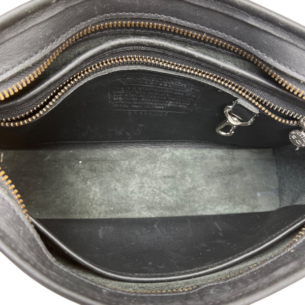 Sportscoach New York Black Leather Crossbody Bag With Zip Closure & Tag Sz M