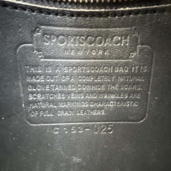 Sportscoach New York Black Leather Crossbody Bag With Zip Closure & Tag Sz M