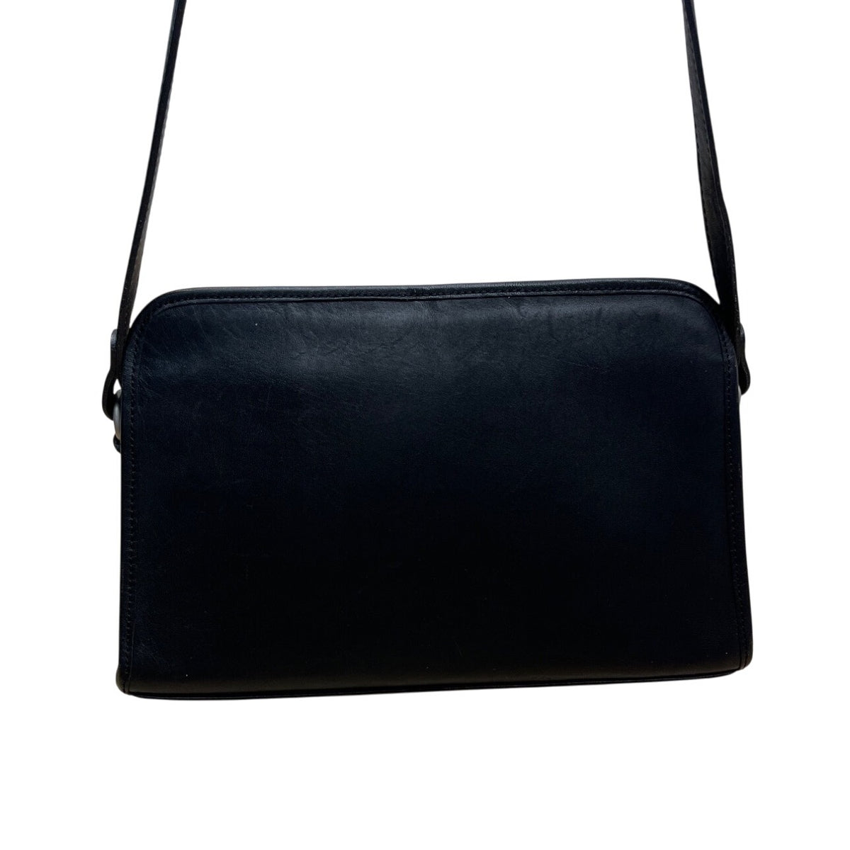 Sportscoach New York Black Leather Crossbody Bag With Zip Closure & Tag Sz M