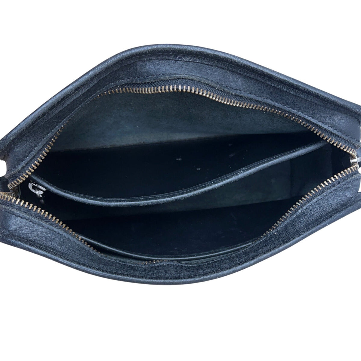 Sportscoach New York Black Leather Crossbody Bag With Zip Closure & Tag Sz M