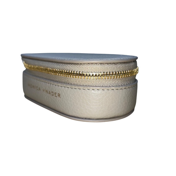 Monica Vinader Women’s Grey Leather Mini Oval Jewelry Box Elegant Organizer