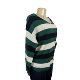 Miracle Women's Green, Beige & Black Knotted Back Pullover Sweatshirt Sz M/L