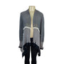 Babette Women's Gray Open Front Asymmetrical Long Cardigan Sz L