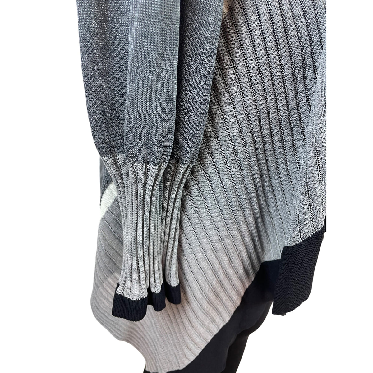 Babette Women's Gray Open Front Asymmetrical Long Cardigan Sz L