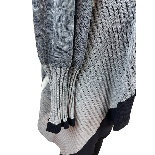 Babette Women's Gray Open Front Asymmetrical Long Cardigan Sz L