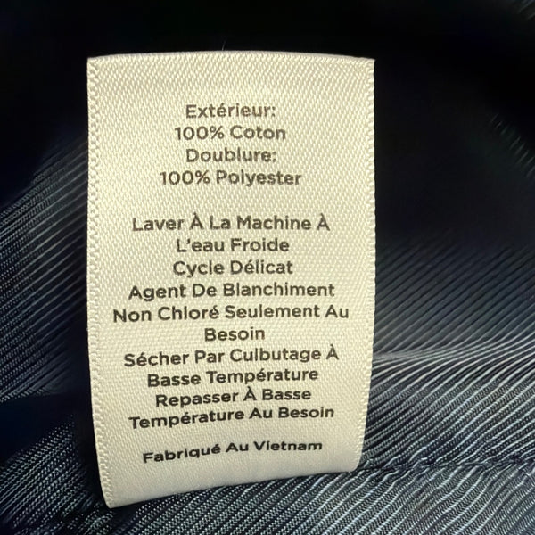 Talbots Womens Navy Plaid Polyester Button-Up Coat Petite Classic Collar Sz XL