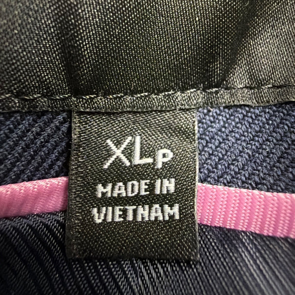 Talbots Womens Navy Plaid Polyester Button-Up Coat Petite Classic Collar Sz XL