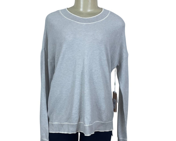 Cyrus Womens Gray Knit Ribbed Hem Pullover Sweater Large