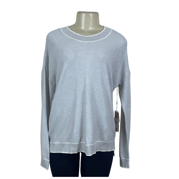 Cyrus Womens Gray Knit Ribbed Hem Pullover Sweater Large