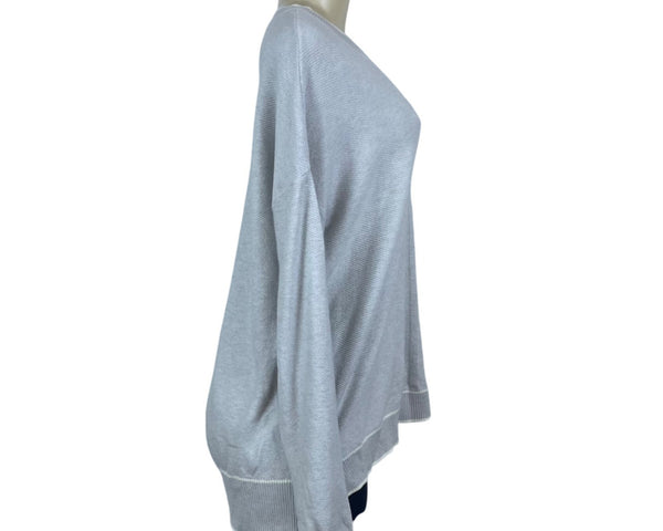 Cyrus Womens Gray Knit Ribbed Hem Pullover Sweater Large