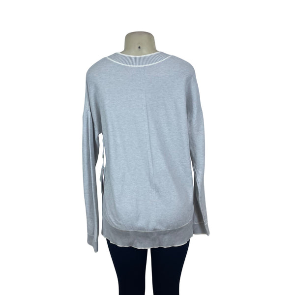 Cyrus Womens Gray Knit Ribbed Hem Pullover Sweater Large