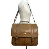 Vintage Samsonite Brown Leather Adjustable Shoulder Strap & Top Handle Messenger Bag