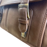 Vintage Samsonite Brown Leather Adjustable Shoulder Strap & Top Handle Messenger Bag