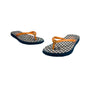 Tory Burch Women's White And Blue Sandals with Iconic Logo Sz S