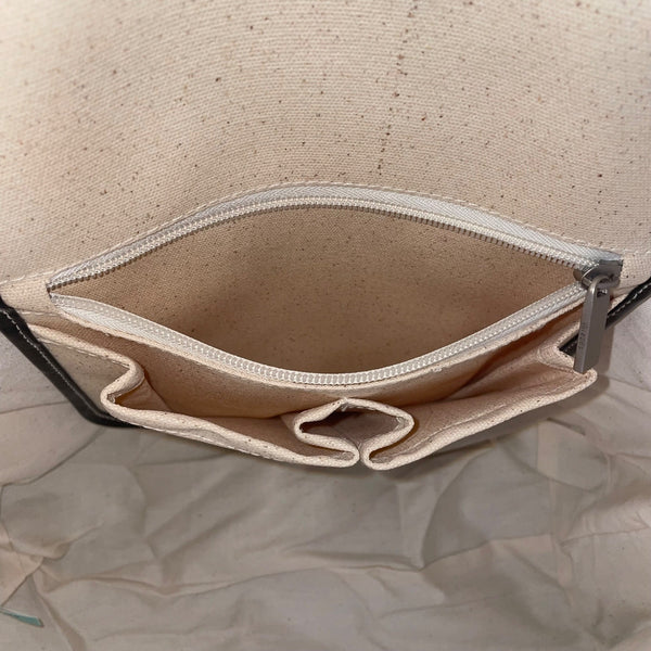 Threads Women’s Beige/Black Canvas & Glossy Vinyl With WOW Wives Logo Tote Bag