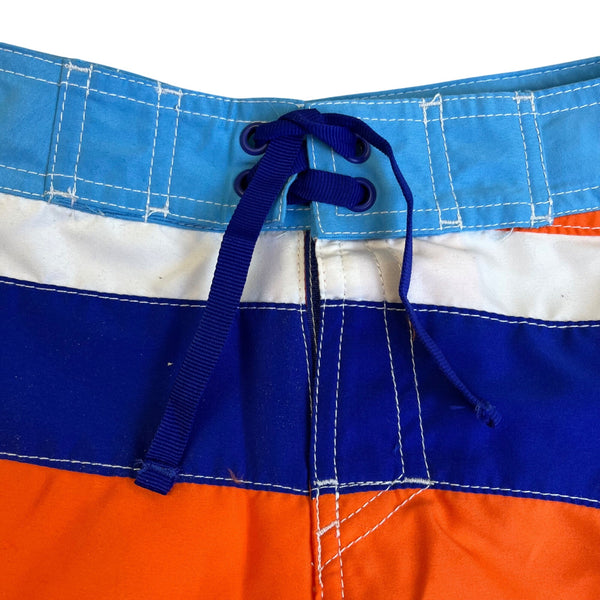 L.L.Bean Orange & Blue Boys Board Shorts Swimwear With Pocket Size 10 - New