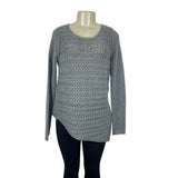 Helmut Lang Womens Wool Cashmere Knitted Sweater Gray Crew Neck Sz M