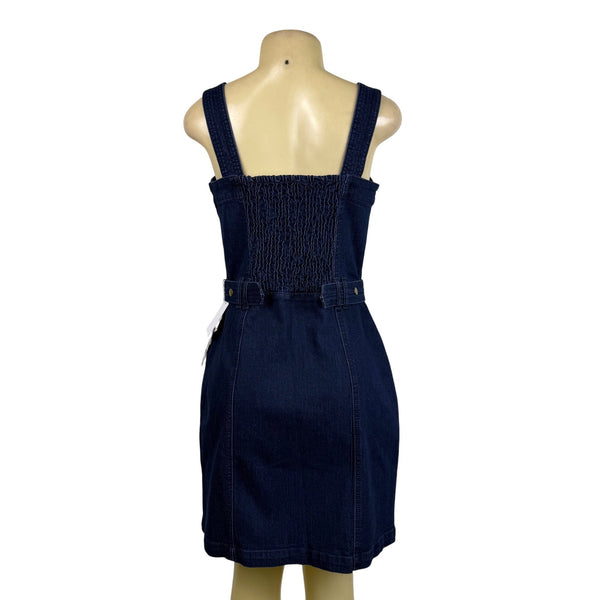 Jessica Simpson Womens Dark Denim Dress With Straps & Adjustable Waist Sz M