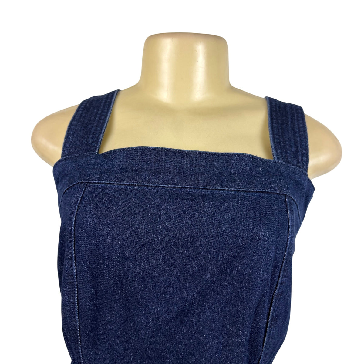 Jessica Simpson Womens Dark Denim Dress With Straps & Adjustable Waist Sz M