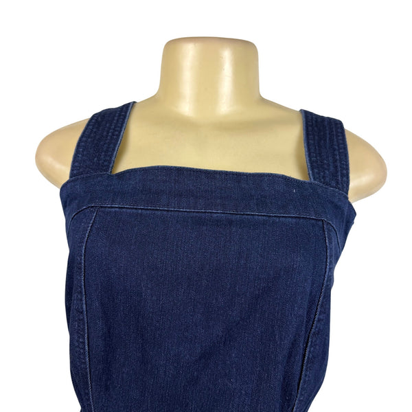 Jessica Simpson Womens Dark Denim Dress With Straps & Adjustable Waist Sz M