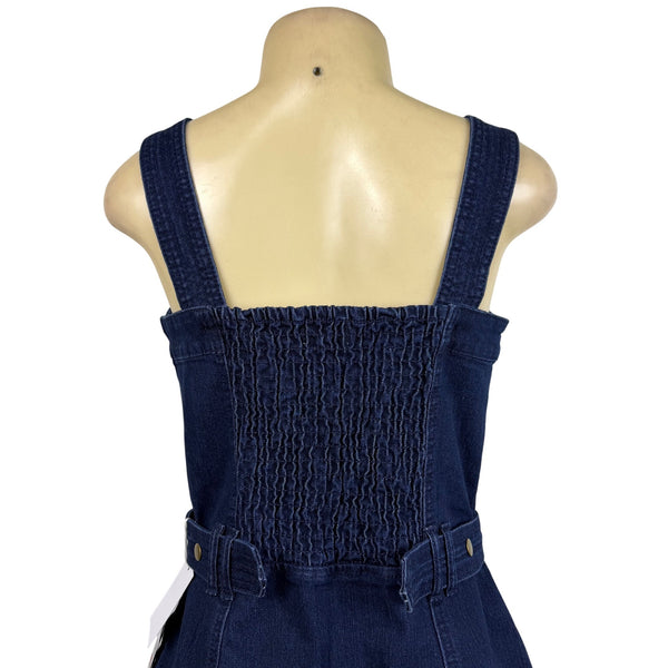 Jessica Simpson Womens Dark Denim Dress With Straps & Adjustable Waist Sz M