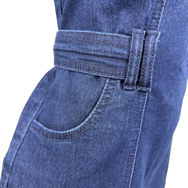 Jessica Simpson Womens Dark Denim Dress With Straps & Adjustable Waist Sz M