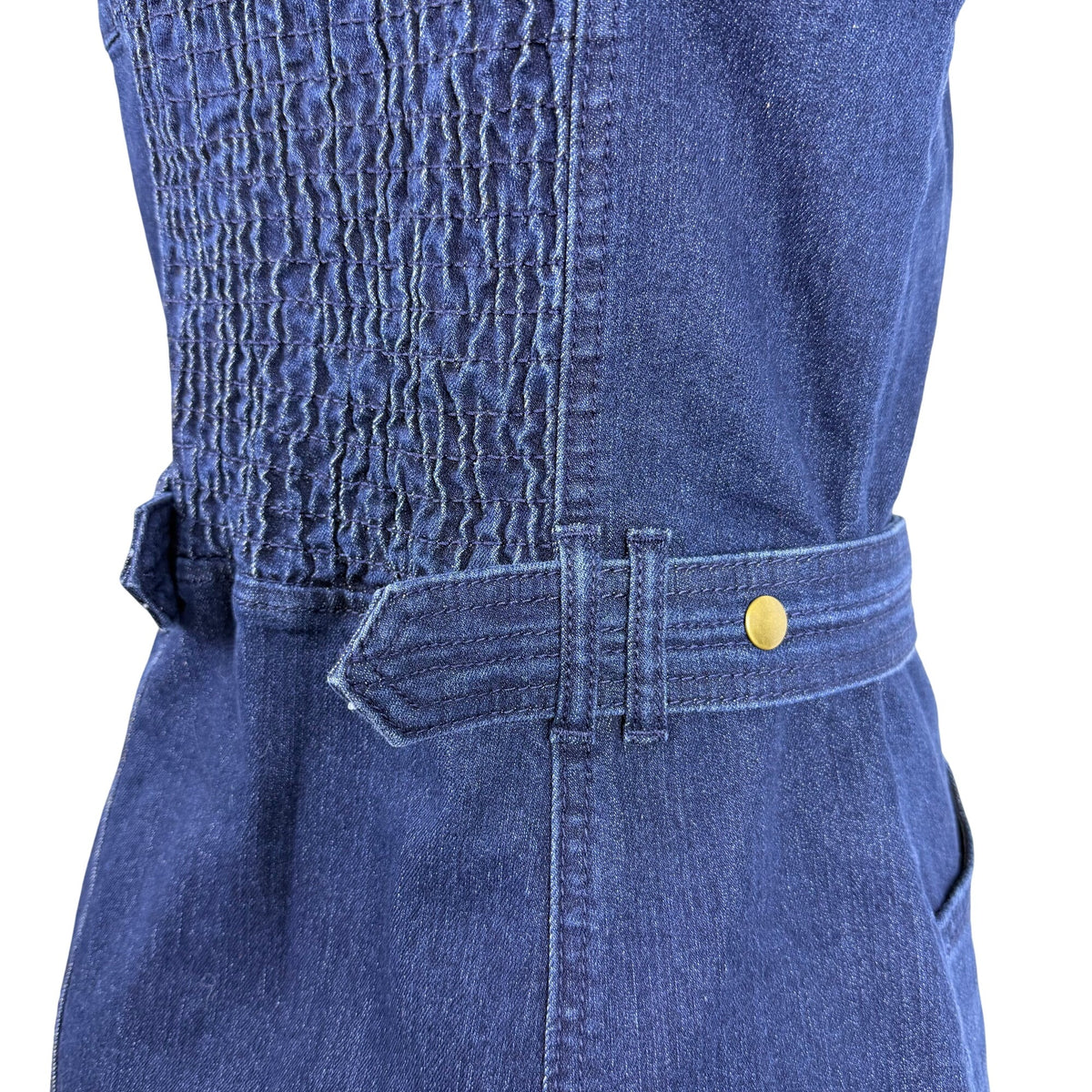 Jessica Simpson Womens Dark Denim Dress With Straps & Adjustable Waist Sz M