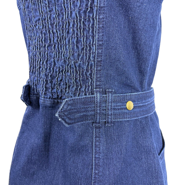 Jessica Simpson Womens Dark Denim Dress With Straps & Adjustable Waist Sz M