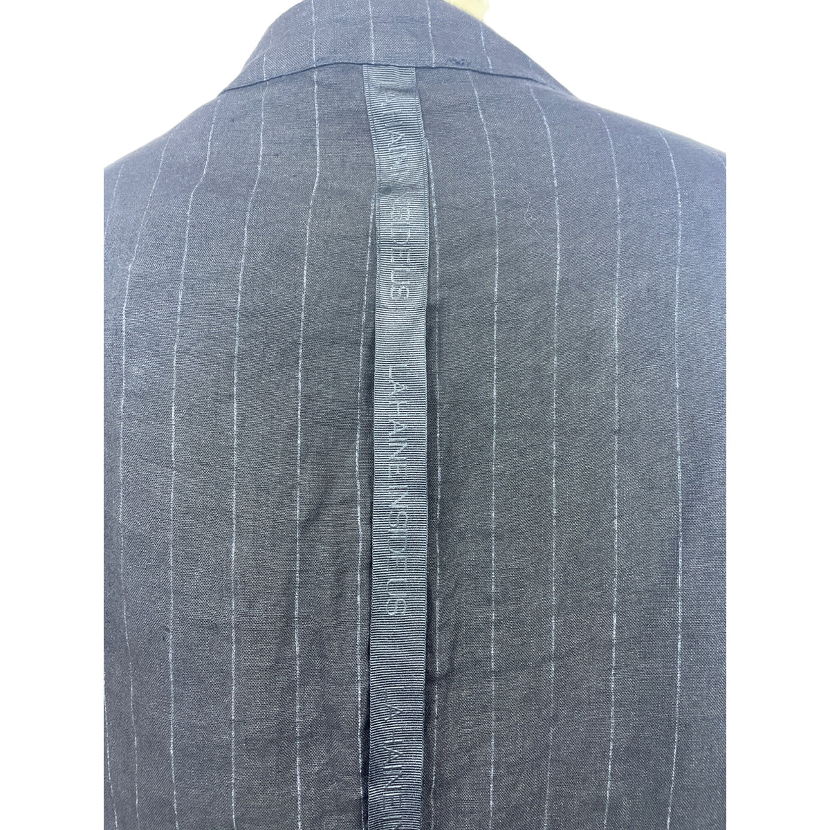 LA HAINE INSIDEUS Women's Black Striped Long Sleeve Bitton Up Shirt Size M