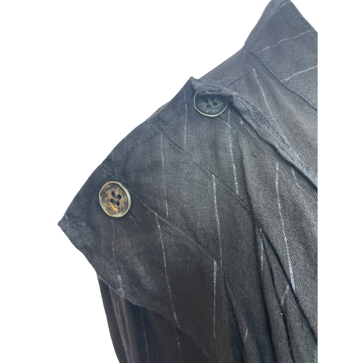 LA HAINE INSIDEUS Women's Black Striped Long Sleeve Bitton Up Shirt Size M