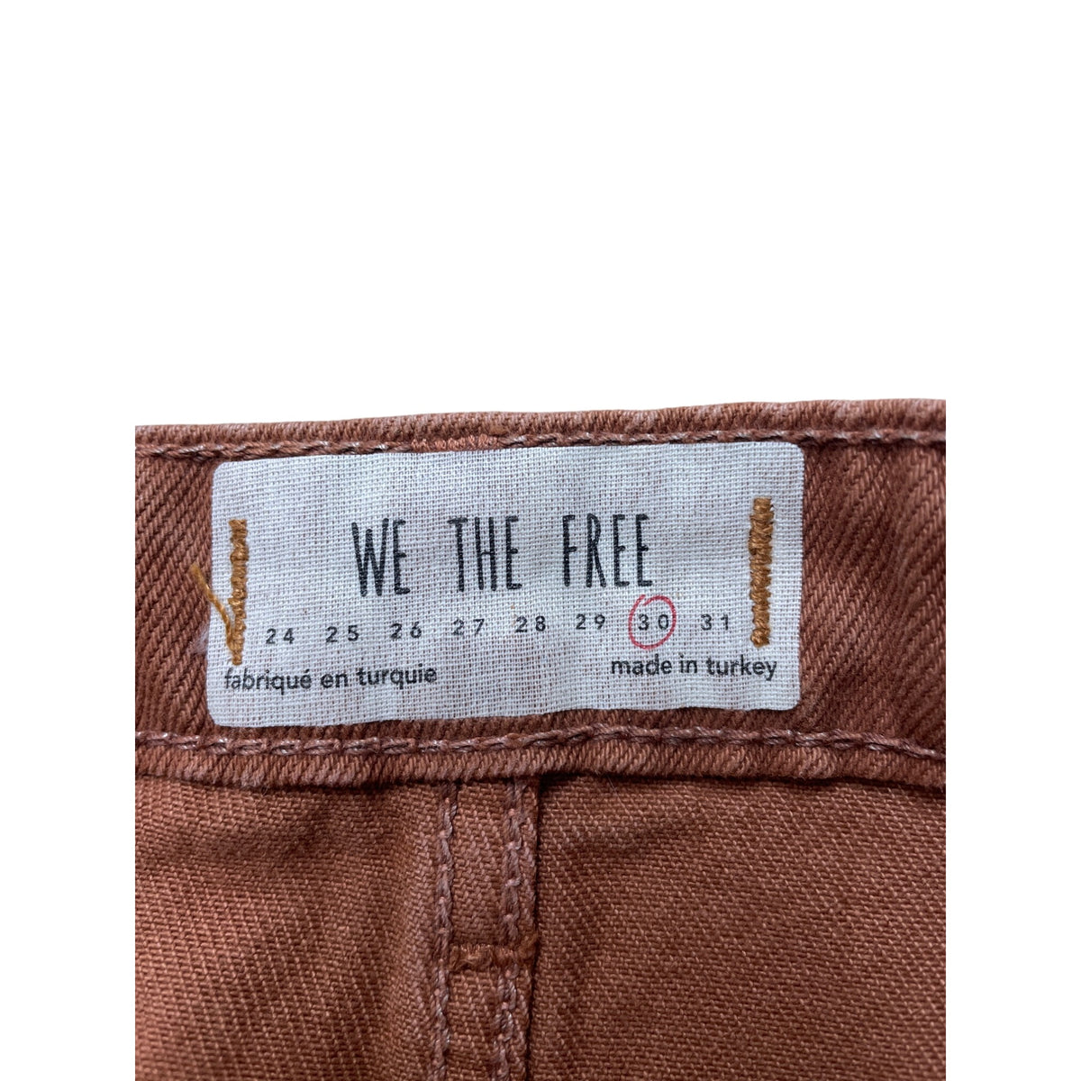 We The Free Womens Brown Denim Distressed Mini Skirt Button Closure Size 30