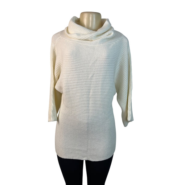 Talbots Womens Cowl Neck Sweater S White - New