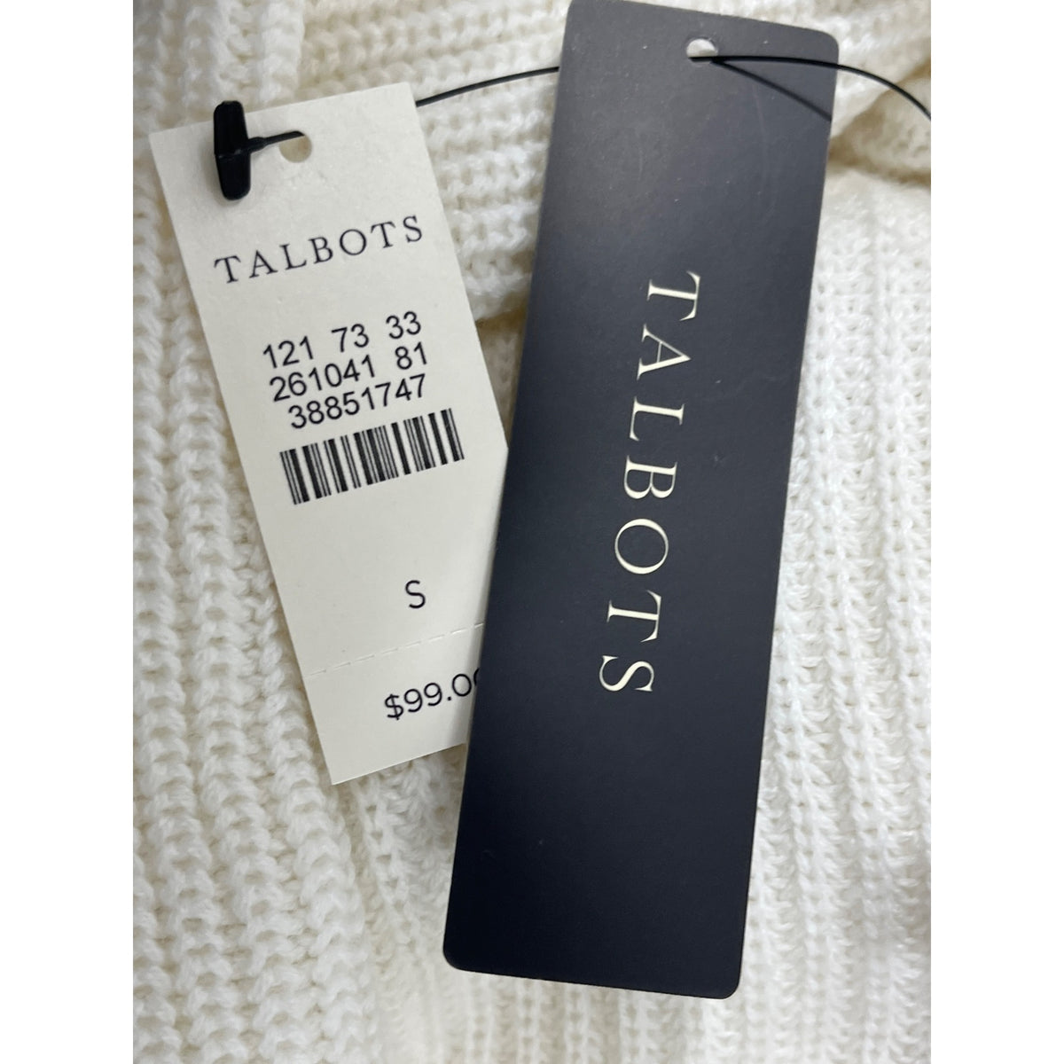 Talbots Womens Cowl Neck Sweater S White - New