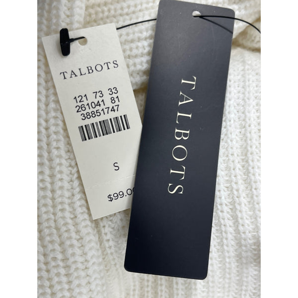 Talbots Womens Cowl Neck Sweater S White - New