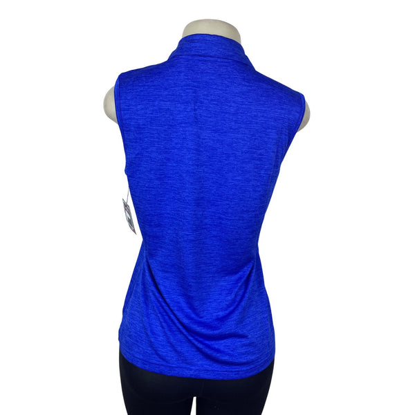 Fila Sport Womens Sleeveless Polo Shirt Button-Up Blue Heather Size M - New
