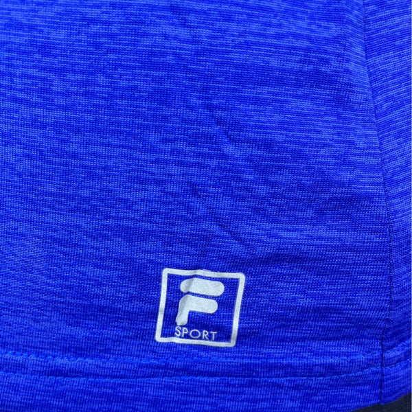 Fila Sport Womens Sleeveless Polo Shirt Button-Up Blue Heather Size M - New