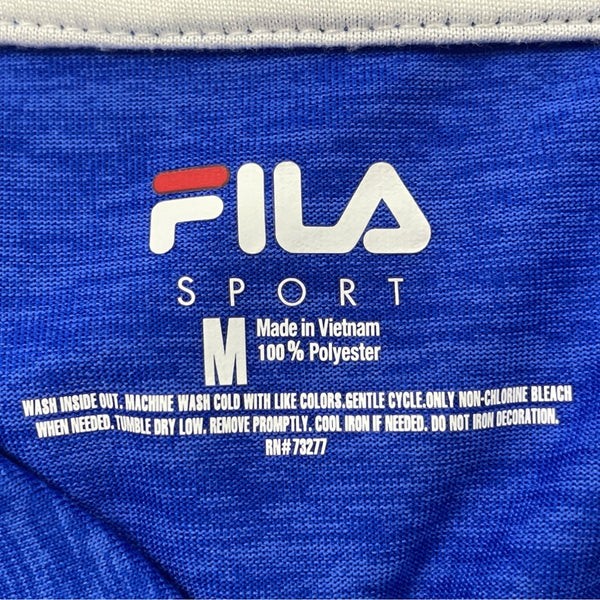 Fila Sport Womens Sleeveless Polo Shirt Button-Up Blue Heather Size M - New