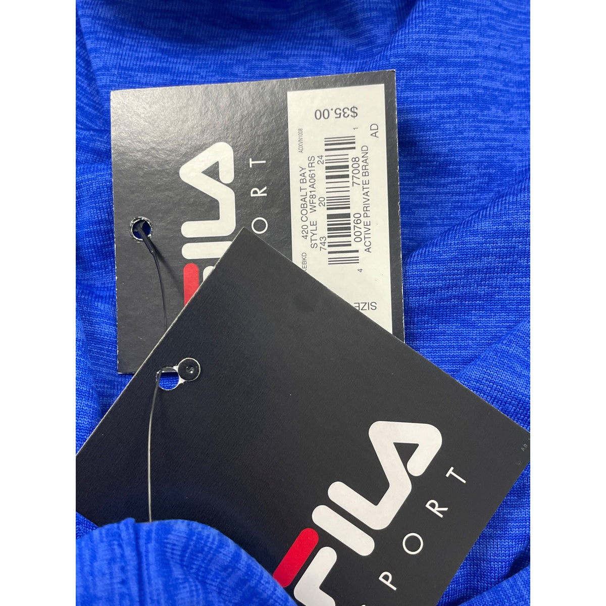 Fila Sport Womens Sleeveless Polo Shirt Button-Up Blue Heather Size M - New