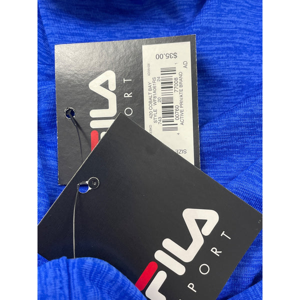 Fila Sport Womens Sleeveless Polo Shirt Button-Up Blue Heather Size M - New