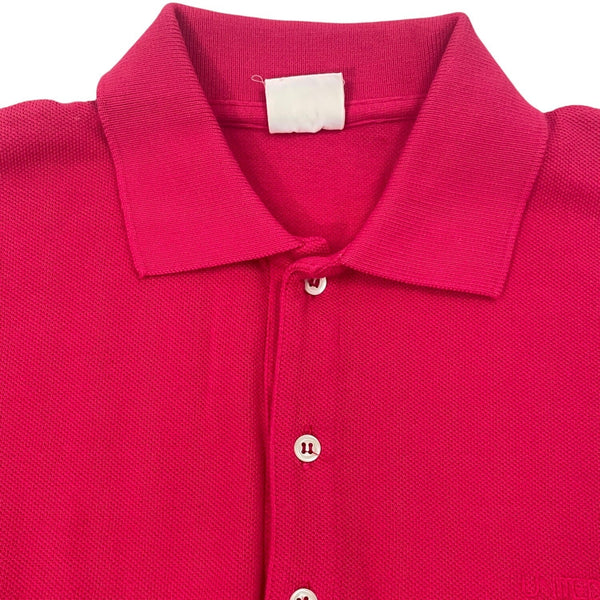 Vintage 012 Benetton Youth Boy's Pink Long Sleeve Polo Shirt Sz XL