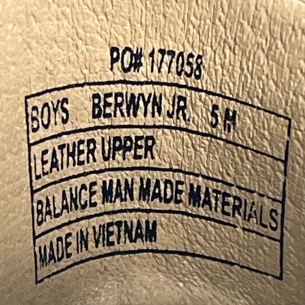Florsheim Kids Boys Berwyn Jr. Black Leather Strap Loafers Size 5