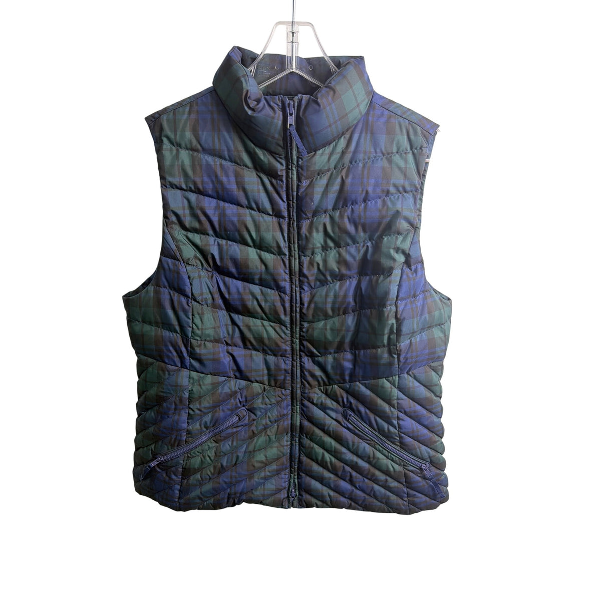Talbots Womens Multicolor Plaid Quilted Puffer Vest With Zipper Pockets Size L Talbots Womens Multicolor Plaid Quilted Puffer Vest With Zipper Pockets Size L