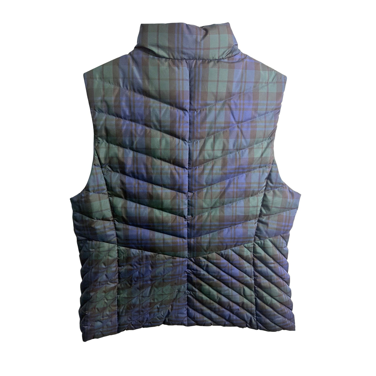 Talbots Womens Multicolor Plaid Quilted Puffer Vest With Zipper Pockets Size L Talbots Womens Multicolor Plaid Quilted Puffer Vest With Zipper Pockets Size L
