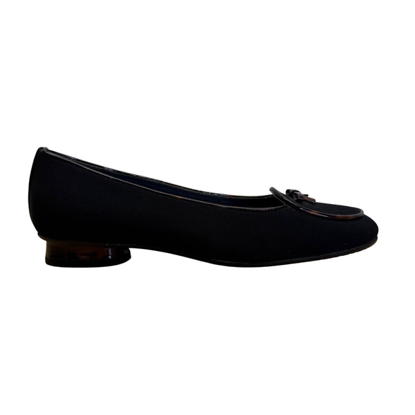 Stuart Weitzman Womens Black With Bow Detail Ballet Flats Size 7.5 M