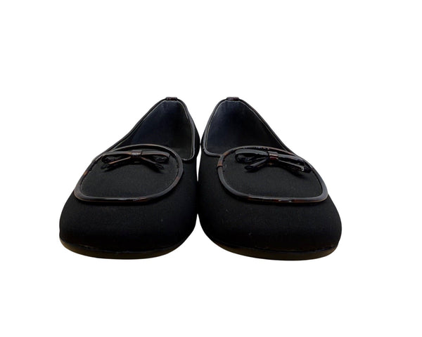 Stuart Weitzman Womens Black With Bow Detail Ballet Flats Size 7.5 M