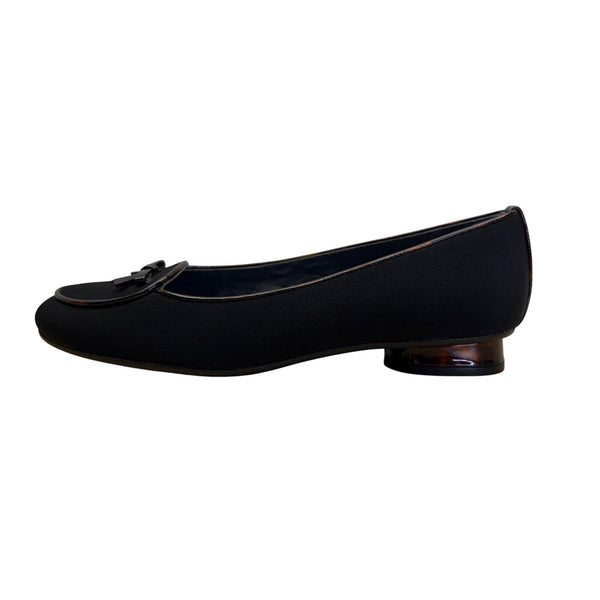 Stuart Weitzman Womens Black With Bow Detail Ballet Flats Size 7.5 M