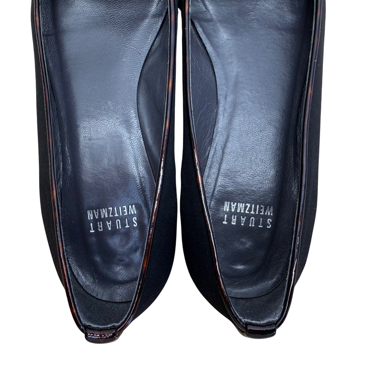 Stuart Weitzman Womens Black With Bow Detail Ballet Flats Size 7.5 M